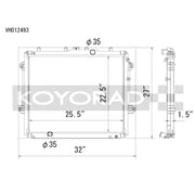 Koyo VH012493 Koyorad 10-20 Toyota 4Runner 4.0L V6 (5th Gen) Aluminum Radiator - Off-Road Use Only