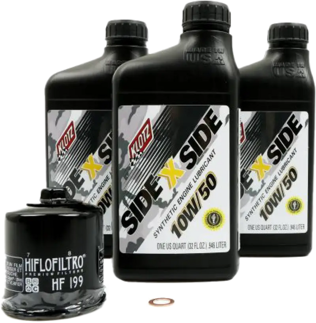 KLOTZ Side X Side Oil Change Kit 10w50 With Oil Filter Polaris