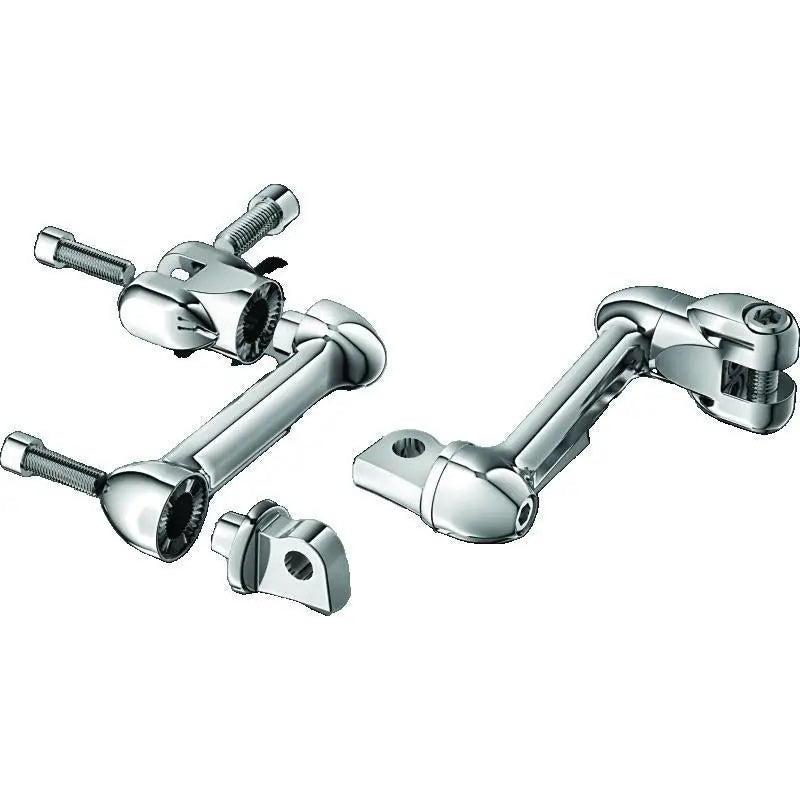 Kuryakyn 4557 Kuryakyn 4in Adjustable Lockable Offsets With Male Mount Adapter Chrome - 4557