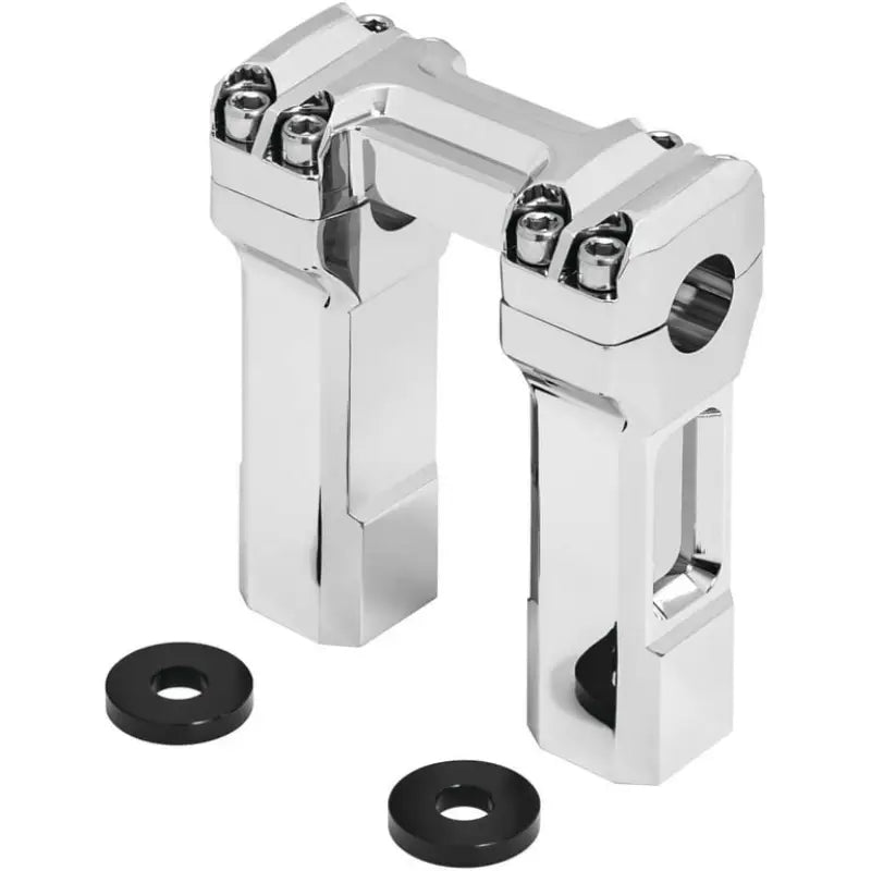 Chrome motorcycle handlebar risers for billet handlebar risers by Kuryakyn 6133