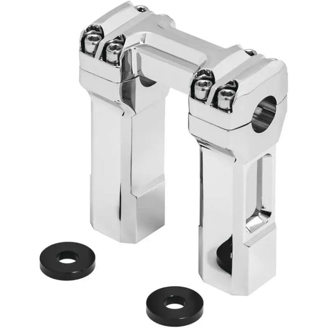 Chrome motorcycle handlebar risers for billet handlebar risers by Kuryakyn 6133