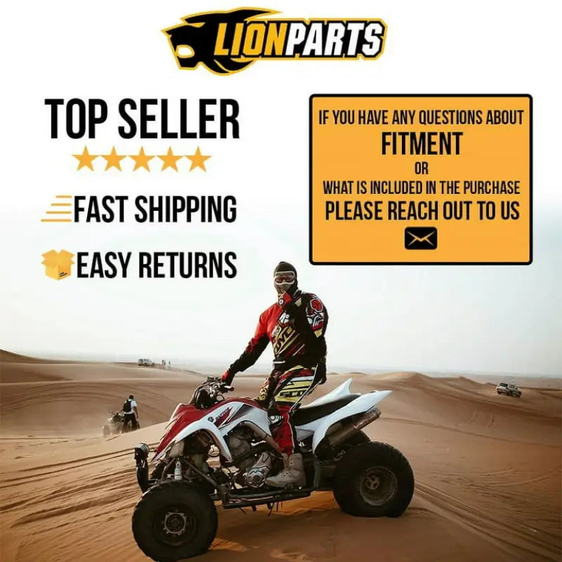 ATV rider in the desert with Kuryakyn 8inch Billet Handlebar Risers Chrome