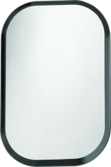 Rounded rectangular mirror with dark frame, perfect antenna hole filler for cars