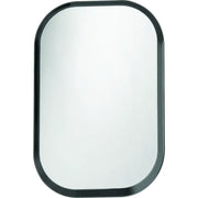 Rounded rectangular mirror with dark frame, perfect antenna hole filler for cars