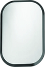 Rounded rectangular mirror with dark frame, perfect antenna hole filler for cars