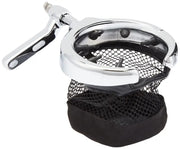 Chrome motorcycle cup holder fitting Kuryakyn beverage carrier perch mount