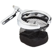 Chrome motorcycle cup holder fitting Kuryakyn beverage carrier perch mount