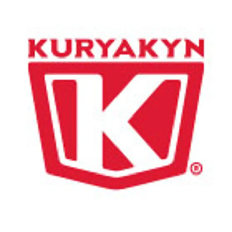 Red Kuryakyn logo on handlebar control mount for Kuryakyn Bullet handlebar control