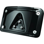 Kuryakyn 3148 Kuryakyn Curved Laydown License Plate Frame Gloss Black