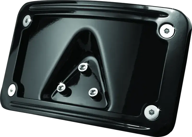 Kuryakyn Curved Laydown License Plate Frame Gloss Black - RV and Auto Parts
