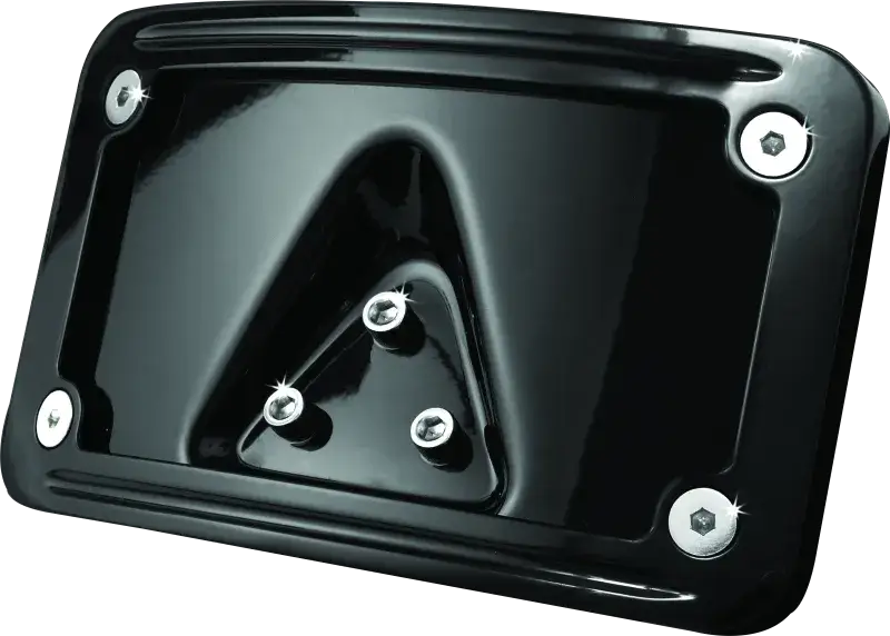 Kuryakyn Curved Laydown License Plate Frame Gloss Black - RV and Auto Parts