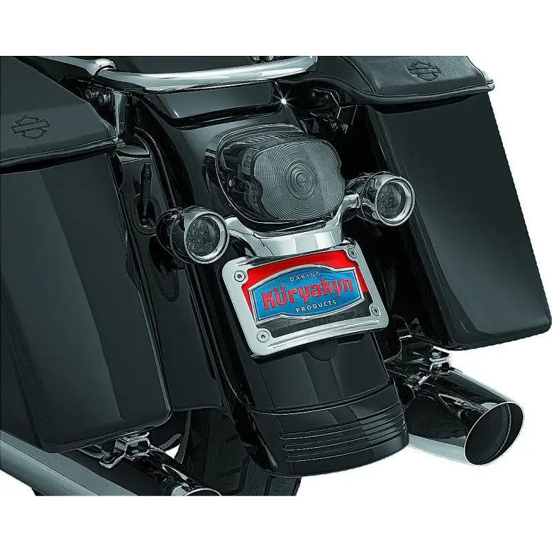 Kuryakyn 3163 Kuryakyn Curved License Plate Mount Chrome - 3163