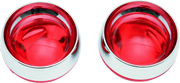 Kuryakyn Deep Dish Bezels With Red Lenses - Kuryakyn
