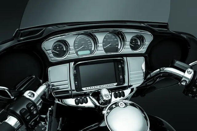 Kuryakyn Deluxe Tri-Line Stereo Trim Kit 14-Up Touring Models Chrome - Kuryakyn
