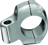 Chrome motorcycle handlebar clamp for Kuryakyn drink holder replacement on 1-1/4in bars