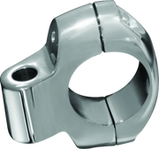 Chrome motorcycle handlebar clamp for Kuryakyn drink holder replacement on 1-1/4in bars