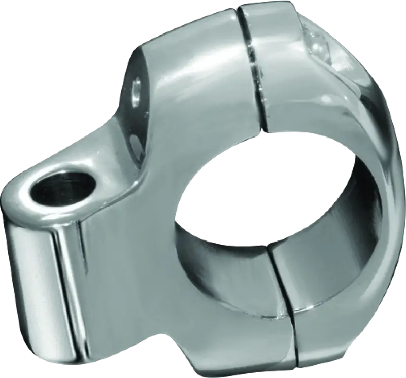 Chrome motorcycle handlebar clamp for Kuryakyn drink holder replacement on 1-1/4in bars