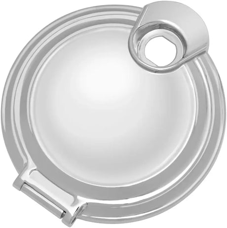 Kuryakyn Easy Fill Fuel Door Chrome with hex-shaped hole and hinged tab for bikes