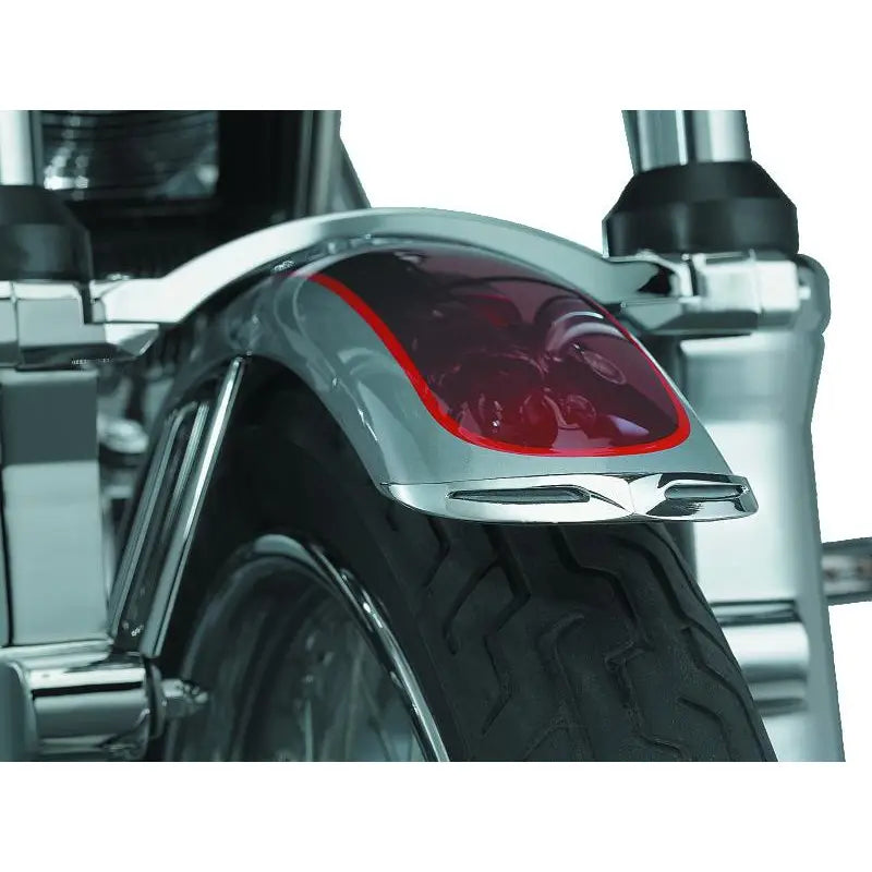 Kuryakyn 9012 Kuryakyn Fender Tip Front Leading Edge Most Narrow FXST XL Dyna Models Chrome - 9012