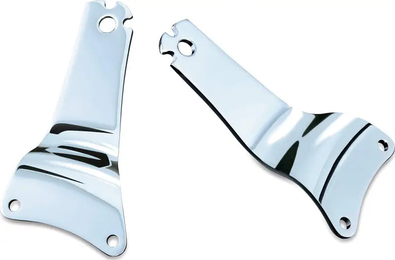 Chrome motorcycle brackets for Kuryakyn fixed mounts on the Kuryakyn Fixed Backrest