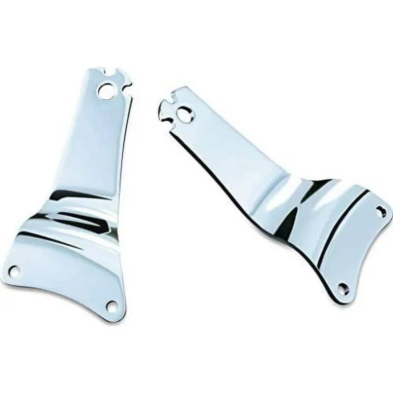 Chrome motorcycle brackets for Kuryakyn fixed mounts on the backrest product 1666