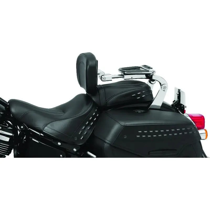 Kuryakyn 7080 Kuryakyn Fixed Mounts Multi-Purpose Driver & Passenger Backrest 18-Up Softail Black - 7080