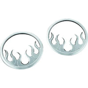 Kuryakyn 7374 Kuryakyn Flame Speaker Grills For 14-Up Touring Models Chrome - 7374