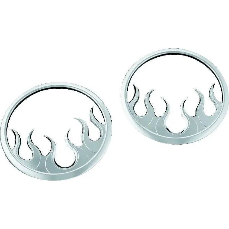 Kuryakyn 7374 Kuryakyn Flame Speaker Grills For 14-Up Touring Models Chrome - 7374