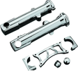 Chrome motorcycle engine guards and mounting hardware with Kuryakyn Fork Skins for 04-Up XL