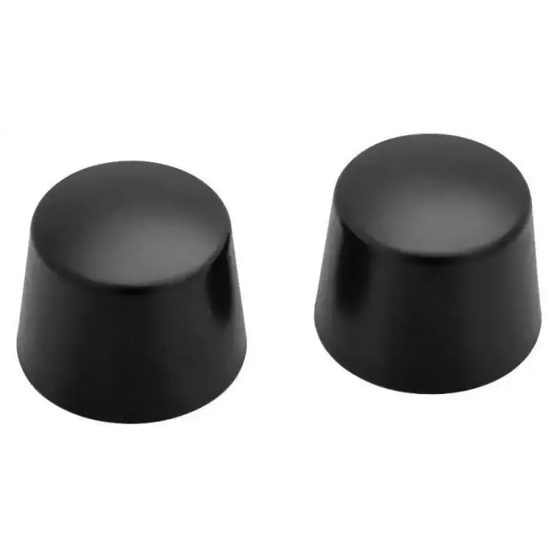 Two black satin black axle nut caps control knobs for Kuryakyn Front Axle Nut Caps 1229