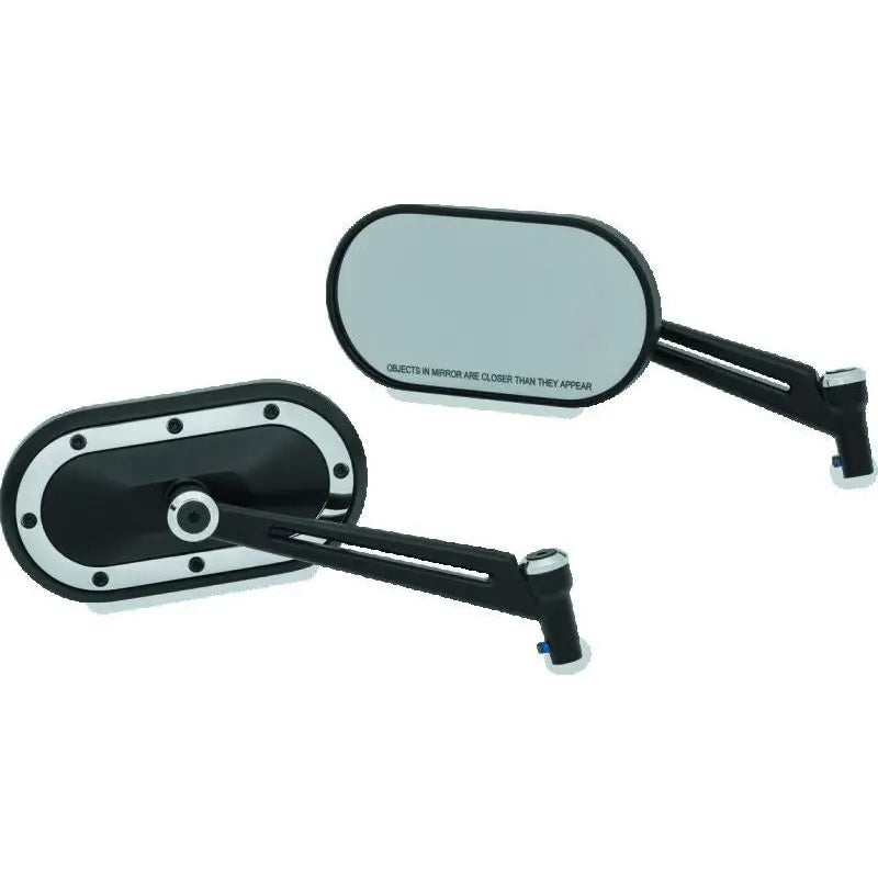 Kuryakyn 1766 Kuryakyn Heavy Industry Mirrors Satin Black & Chrome - 1766