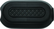 Gray oblong speaker with diamond grill on Kuryakyn Heavy Industry Shift & Brake Peg