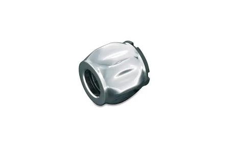 Chrome-plated irregular metal nut for Kuryakyn Heel Shift Eliminator on Softail bikes