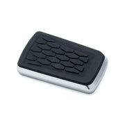 Chrome and black rubber brake pedal pad for Kuryakyn Hex Brake Pedal replacement