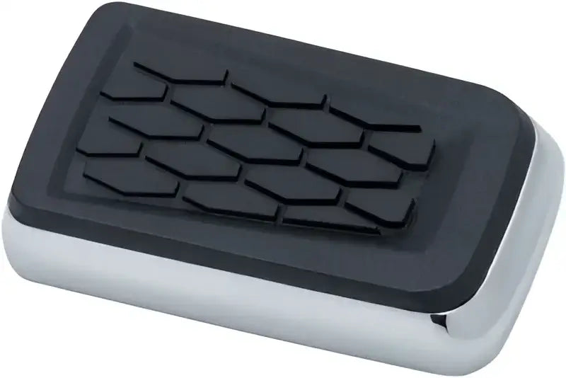 Kuryakyn Hex Brake Pedal Pad Chrome - 5916 with hexagon pattern; enhances grip; designed for RV, automotive, powersports use; ideal for off-road, marine, truck, and motorcycle applications.