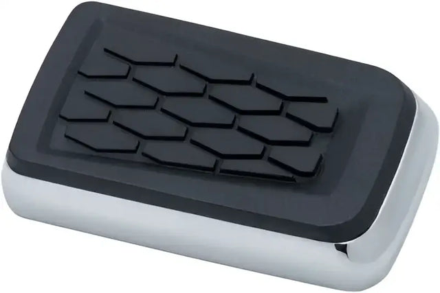 Kuryakyn Hex Brake Pedal Pad Chrome - 5916 with hexagon pattern; enhances grip; designed for RV, automotive, powersports use; ideal for off-road, marine, truck, and motorcycle applications.