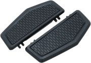 Black textured Kuryakyn hex driver floorboards for comfortable footrest setup