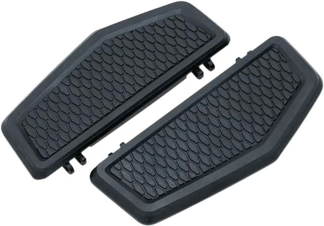 Black textured Kuryakyn hex driver floorboards for comfortable footrest setup