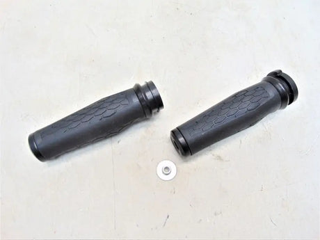 Black rubber motorcycle grips for Kuryakyn Hex Grips Throttle-By-Wire Black 5923