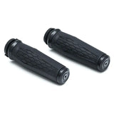 Black motorcycle handlebar grips for Kuryakyn Hex Grips Throttle-By-Wire Chrome 5922