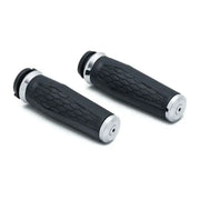 Black Kuryakyn Hex Grips Throttle-By-Wire Chrome for motorcycle handlebar control
