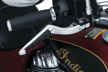Motorcycle handlebar and brake lever with Kuryakyn ISO Levers for Indian bikes