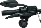 Black motorcycle handlebar assembly with Kuryakyn ISO Levers for easy riding