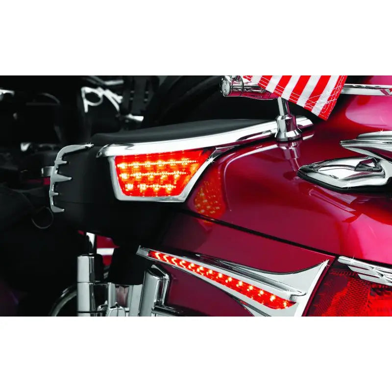 Kuryakyn 3240 Kuryakyn L.E.D. Passenger Armrest Trim With Turn Signal 06-17 GL1800 Chrome