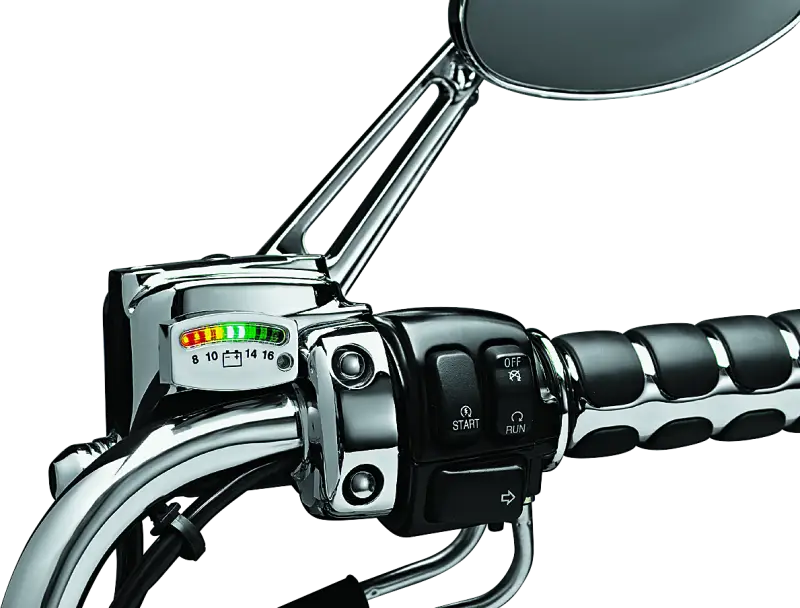 Kuryakyn LED Battery Gauge Universal Chrome - Kuryakyn