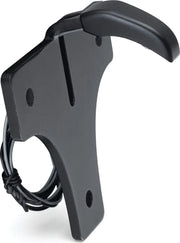 Black metal guitar hanger near Kuryakyn LED license plate light for cool setup