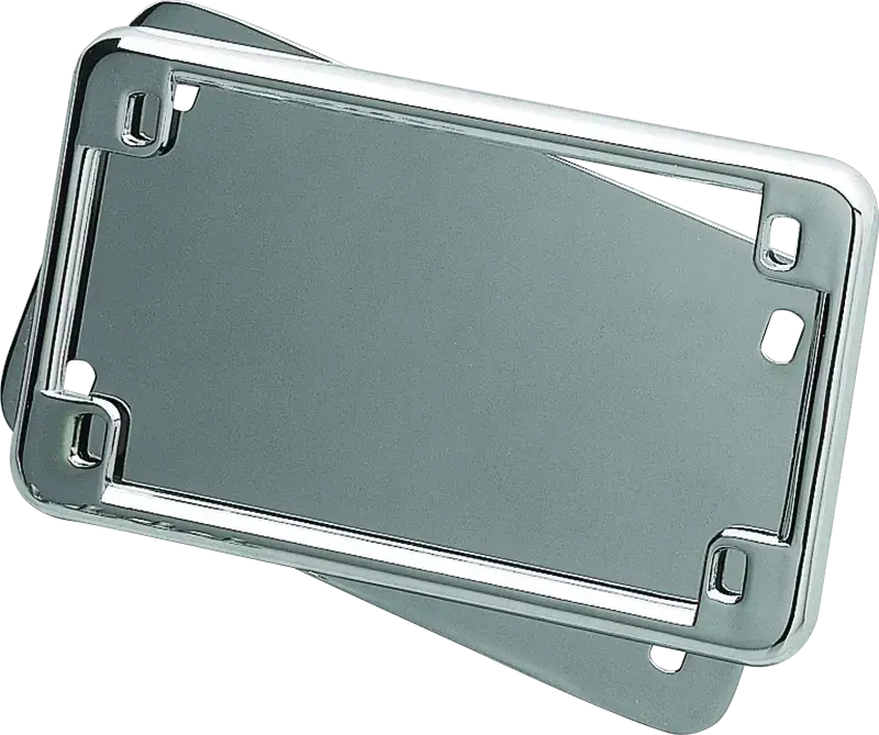 Kuryakyn License Frame & Backing Plate Set 4in X 7in Chrome - RV and Auto Parts
