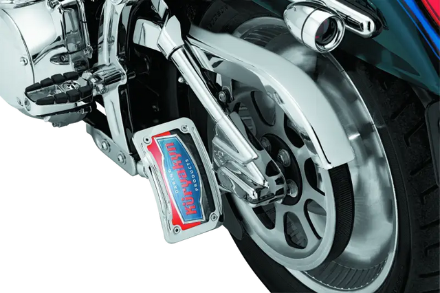 Kuryakyn Lighted Curved Vertical Side Mount License Plate Holder - Kuryakyn