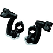 Kuryakyn 7571 Kuryakyn Longhorn Offset Peg Mounts With 1-1/4inch Clamp Black - 7571