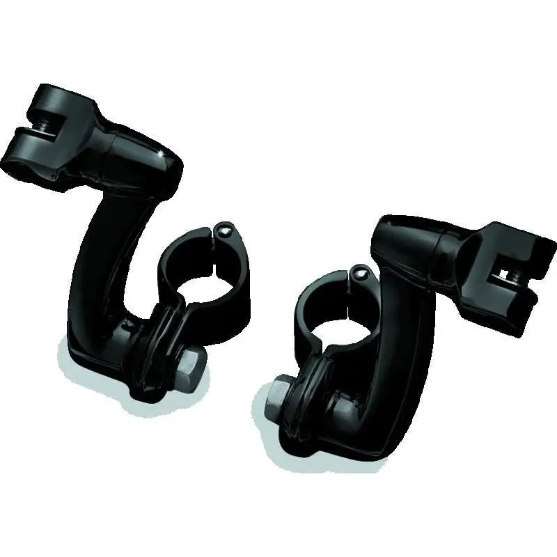Kuryakyn 7571 Kuryakyn Longhorn Offset Peg Mounts With 1-1/4inch Clamp Black - 7571